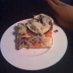A slice of my zucchini foccacia... forgot to take the picture before I started eating.
