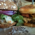 Two awesome turkey burgers from Bareburgers, an organic burger joint in Brooklyn, NY.