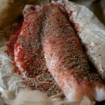 Seasoning fresh cod with a homemade old bay blend