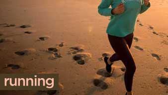 image of feet running on a treadmill. click here to view the running category on the site!